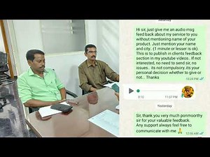 Paid client Mr. Ponmoorthy from Tiruchendur|clients testimonials |Audio Feedback |Import from china