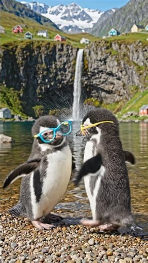 Cool Penguins’ Mountain Getaway 🐧🏔️
