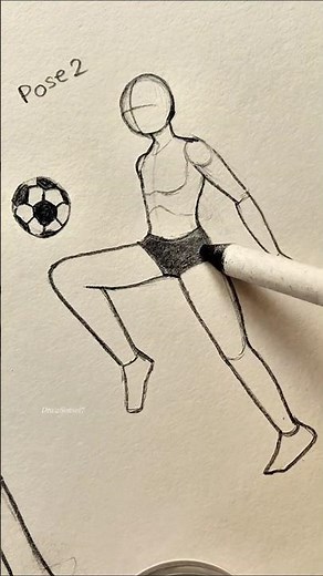 Football Player Body Poses Drawing | 3 Easy Poses for Beginners ✨#drawing #tutorial #howtodraw #art