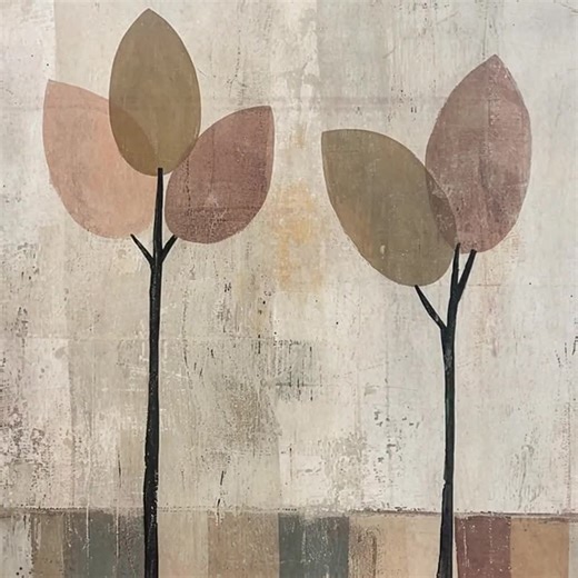 Neutral Tree Print Set – Abstract Botanical Art, Earth Tones 4XB602