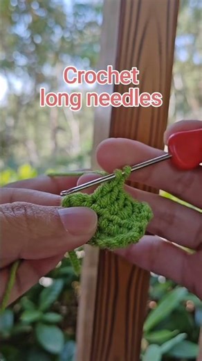 0 Basic learning crochet tutorial: crochet long needles.#crochettutorial #crochetbeginner #crochet