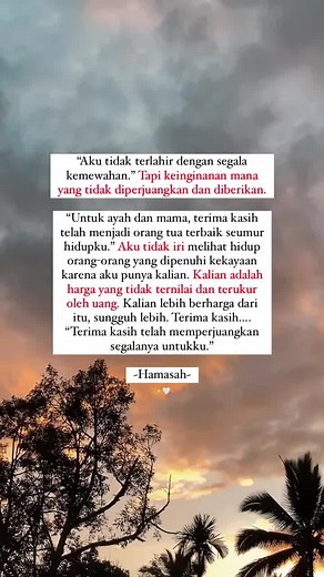 Ucapan Terima Kasih Untuk Ayah dan Ibu Tersayang
