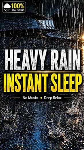 HEAVY RAIN for INSTANT SLEEP 🌙 No Music • Deep Relaxing Rain Sounds #asmr #rain #rainsounds #relax