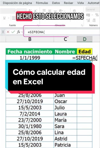 Cómo calcular la edad de clientes en Excel fácilmente