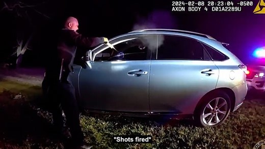 Shocking video shows man shooting cop dead and wounding another while being tased after refusing to get out of his car during traffic stop