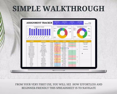 Assignment Tracker Google Sheets Student Planner Homework and Academic Planner College Study Organizer Grade and Task Tracker Calendar - Etsy