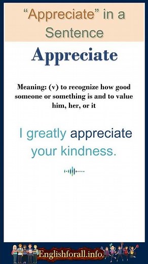 Appreciate meaning | Appreciate in a Sentence | Most common words in English #shorts