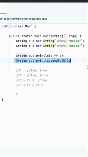 == VS equals() in JAVA | 95% will fail