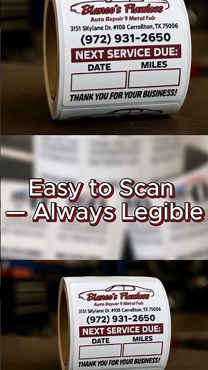 Oil Change Stickers - Make Every Mile a Reminder - Easy to Scan - Always Legible | Mcauley Labels