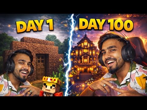 Playing Minecraft With Techno Gamerz | Day 1 Vs Day 100 || Dk Dost