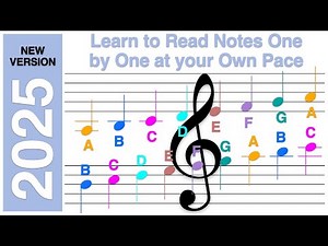 Largo (Very Slow) - A B C - Treble Clef - Learn How to Read Notes One by One