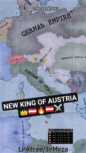 What if Austria got overthrown by military coup in WW1? #hoi4 #shorts #timelapse #history#austria