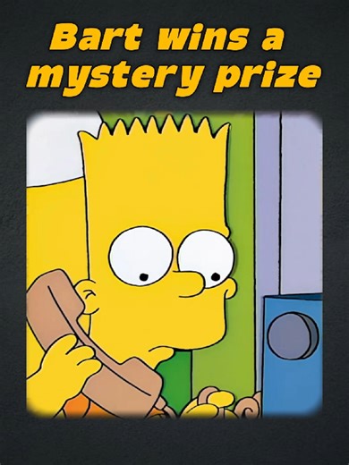 Bart Simpson Hears Lottery News on the Radio