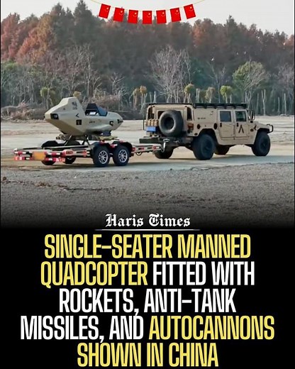 Chinese Single-Seater Armed Quadcopter with Rockets, Missiles & Autocannons