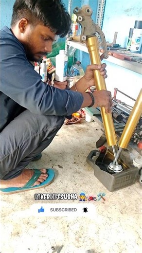 🧑‍🔧fork oil change🛠️TVS Apache160 RTR 4vbs7🏍️ #bikerepair #bikemechanic #tipsyoutube #shotsfeed