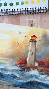 🌊 Crashing waves don’t have to be complicated!In this Saturday’s acrylic painting tutorial, I’ll show you how to break them down into simple shapes and easy layers so they look full of energy and motion. Once you’ve got the waves, we’ll bring it all together with glowing autumn trees, dramatic sunset clouds, and a lighthouse to guide the scene. 🎨 Find the link in the comments 🎨 Follow Jesse Robertson & Keep It Colourful for more dynamic autumn painting inspo! #acrylicpainting #paintingtutoria