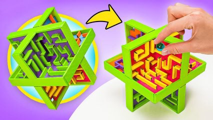 GÉNIAL ! Comment créer un labyrinthe 3D coloré en carton || DIY AMUSANT ET FACILE À FAIRE