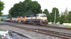 The oil trains that ran from the Bakken Oil Fields were always a good bet for interesting power, and today we have a returning empty version running through Fonda, New York. From the BKVP show "In the Heart of the Mohawk Valley" https://rfd.video/Mohawk | Railfan Depot