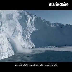 "Face à l’urgence climatique, les discours ne suffisent pas". La nouvelle campagne Greenpeace France dénonce l’inaction des décideurs politiques. Elle devait être affichée dans les couloirs du métro parisien et certains cinémas, mais elle a été jugée trop politique. | Marie Claire France