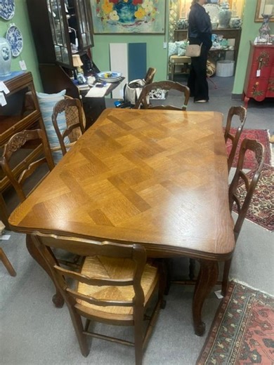 Antique 19th Century French Provincial Dining Table | Hand-carved Louis XV Style Draw-leaf | Parquet De Versailles Top | Pegged Joinery - Etsy