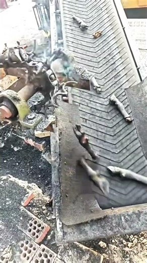 Heat-Based Cow Feet Processing | Traditional Food Preparation #shorts