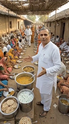 पूरा गाँव एक साथ बैठकर खा रहा खाना | उत्तर प्रदेश का अद्भुत दृश्य | Teliyadeeh Village Basti UP