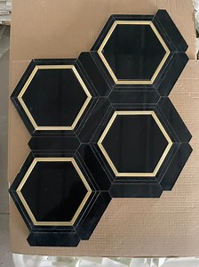 [Hot Item] Natural stone Copper aluminum alloys absolute black Marble Mosaic for Indoor/Interior kitchen/bathroom Floor/Wall/Ceiling/backsplash