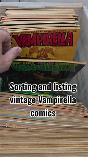 Sorting and listing vintage Vampirella comics. #sorting #Vampirella #comics #reseller #horror