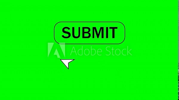 The submit button is clicked by the cursor. Submit Web Button 2D Animation. Stock Video
