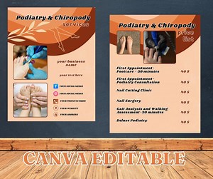 Editable Podiatry Flyer: Professional Foot Care Template (digital Product) - Etsy