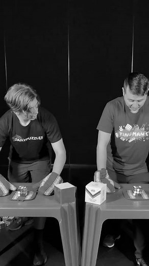 USING OVEN MITTS TO SOLVE A RUBIK'S CUBE 🧤