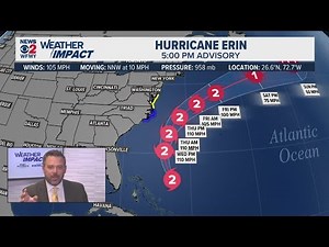 Latest forecast for North Carolina & Hurricane Erin