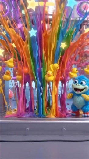 Blue Monster’s Colorful Slime Machine! 👾🎨 #3danimation #kidsstories #kidscreen