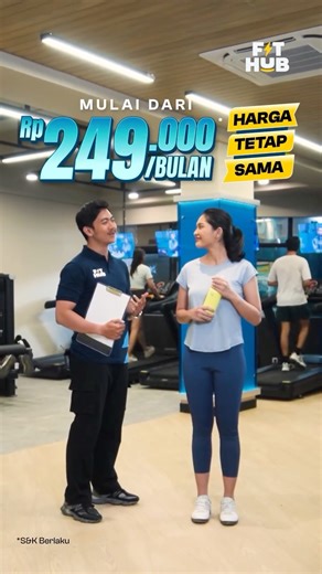 FIT HUB Indonesia on Instagram: "Tahun baru, FIT HUB juga tampil baru! ✨🏋 ✅ Desain gym 𝗟𝗘𝗕𝗜𝗛 modern ✅ Area 𝗟𝗘𝗕𝗜𝗛 luas ✅ Alat & fasilitas 𝗟𝗘𝗕𝗜𝗛 lengkap ✅ Slot kelas 𝗟𝗘𝗕𝗜𝗛 banyak ✅ Jam buka 𝗟𝗘𝗕𝗜𝗛 panjang 🤑 𝗛𝗔𝗥𝗚𝗔 𝗧𝗘𝗧𝗔𝗣 𝗦𝗔𝗠𝗔! Sekarang gak ada alasan lagi buat nunda resolusi kamu 😏 Drop emoji yang paling pas sama semangat kamu di tahun ini! 👇⚡️ #GetFITwithUs"