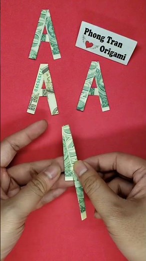 dollar origami letter A #shorts