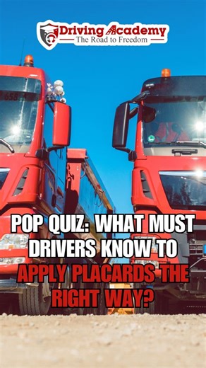 CDL Test Trick: Don’t Get This Hazmat Question Wrong! To properly placard a vehicle, you must know: A. Materials hazard class. B the amount being shipped. C amount of all hazardous materials of all classes on the vehicle D all the above. The correct answer is D. All of the above! Want to know why? Check out our Hazmat Endorsement Questions and Answers video on YouTube. Want to get your CDL license?! Driving Academy will help: Visit https://www.cdldrivingacademy.com/?utm_medium=social&utm_id=1211