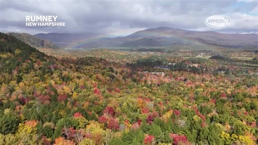Amazing drone video in Rumney shows rainbow above fall foliage