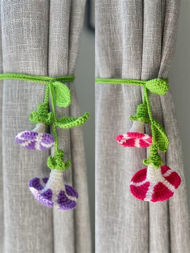 Crochet Morning Glory Flower Curtain Tie Back/handmade Morning Glory Curtain Hold Back/crochet Flower Curtain Tie/gift for Her/gift for Mom - Etsy UK