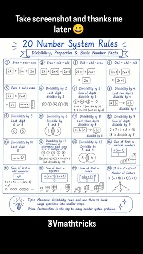 number system rules and formula cheatsheet 👀#maths #mathformula #cbseboard #ncertboard #exam #yt