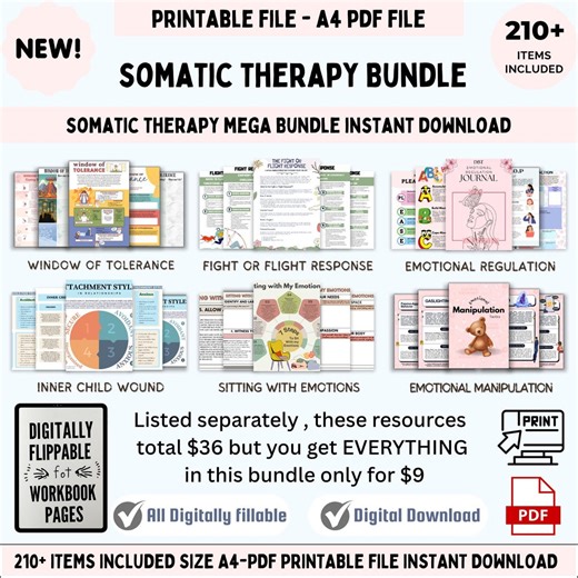 Somatic Therapy Bundle, Somatic Healing & Exercises, Emotional Regulation, Grounding Techniques, Somatic Experience and Workout, PTSD - Etsy