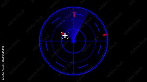 Blue digital radar screen animation. Sci-fi targeting system HUD loop. Futuristic tracking interface. Cyberpunk radar detecting enemy objects. Stock Video