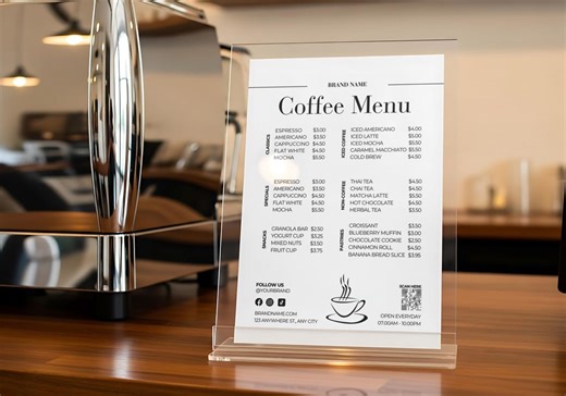Coffee Menu Design Canva Template, Editable Custom Coffee Shop Menu, A4 & US Letter, 3 Color Options, Modern Minimal Coffee Shop Menu - Etsy