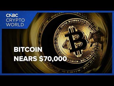 Bitcoin climbs toward $70,000 level as U.S. equities rise: CNBC Crypto World