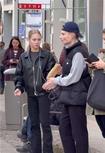 Comically Missing Her Ride: A Hilarious Moment