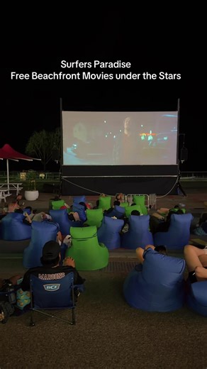 Free Beachfront movies Sunday 7pm Surfers Paradise Gold Coast Australia 🏖️ #goldcoast #surfersparadise #australia #free #movies