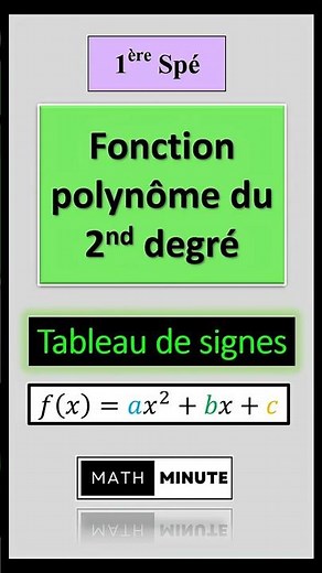 Tableau de signes d'un polynôme du 2nd degré #math #maths #2009 #algebra #premiere #education