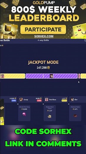 HALF A % WIN #goldpump #rbxgold