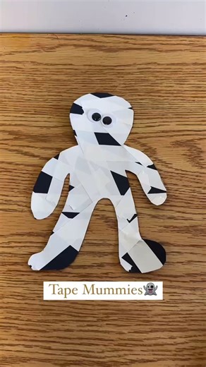 Scholar's Choice on Instagram: "Tape Mummy Craft 🎨 Get wrapped up in creativity with this tape mummy invitation! 🧻 Perfect for little hands, this craft encourages children to use tape to design their very own mummies. Not only is it a fun and spooky Halloween activity, but it also helps children develop fine motor skills and explore play-based learning through arts & crafts. 🕸️👻 🧠 Why is this activity beneficial? 👐 Fine Motor Skills: Peeling and pl