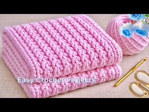 This Easy & Beautiful Baby Blanket Pattern!😍Blanket, Top, Bag & Shawl Step by Step