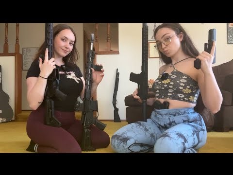 ASMR 2 Girls 7 Guns (Tapping and Whispering Sounds For Sleep)
